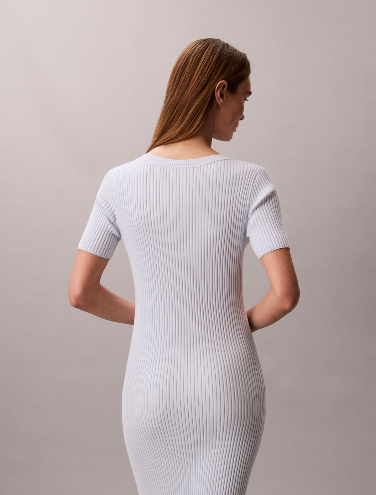 Calvin Klein Cotton Rib Button-Down Dress