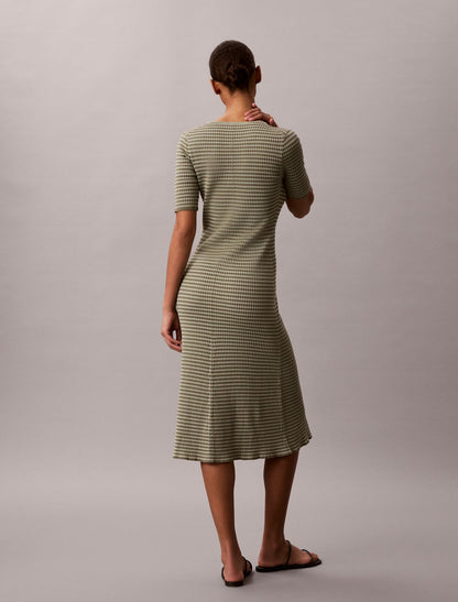 Calvin Klein Cotton Rayon Stripe Midi Dress