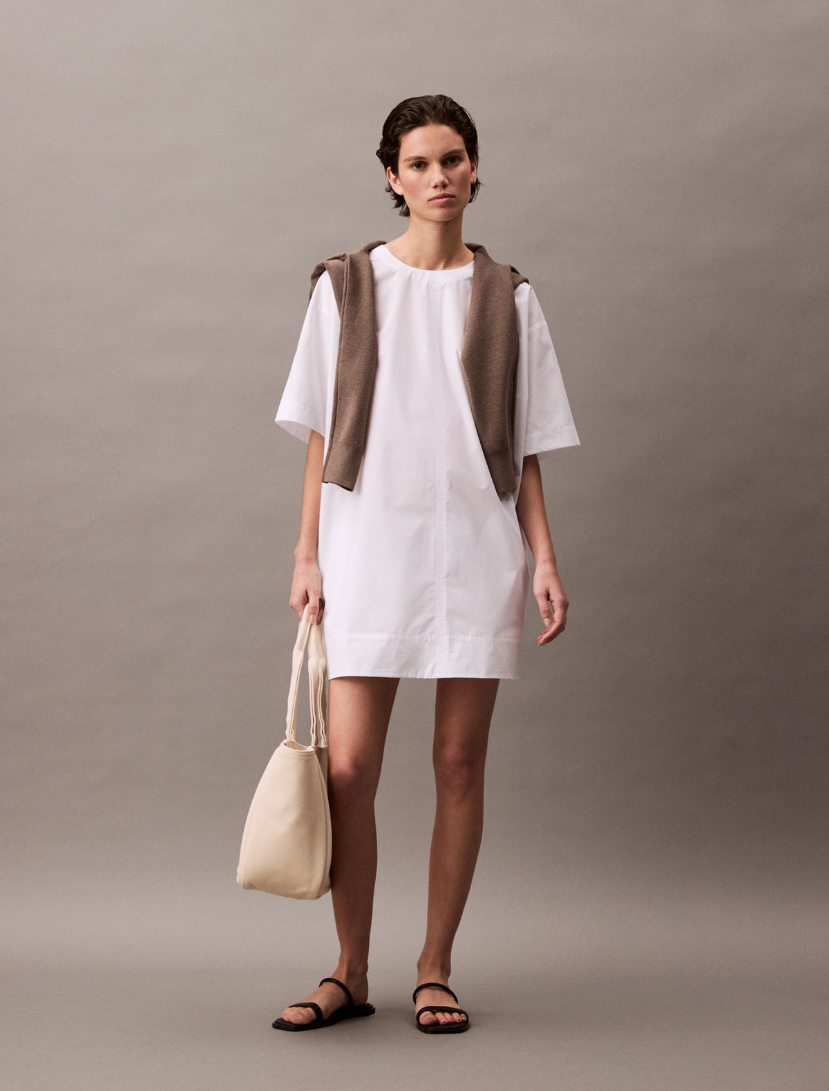 Calvin Klein Cotton Relaxed Mini T-Shirt Dress
