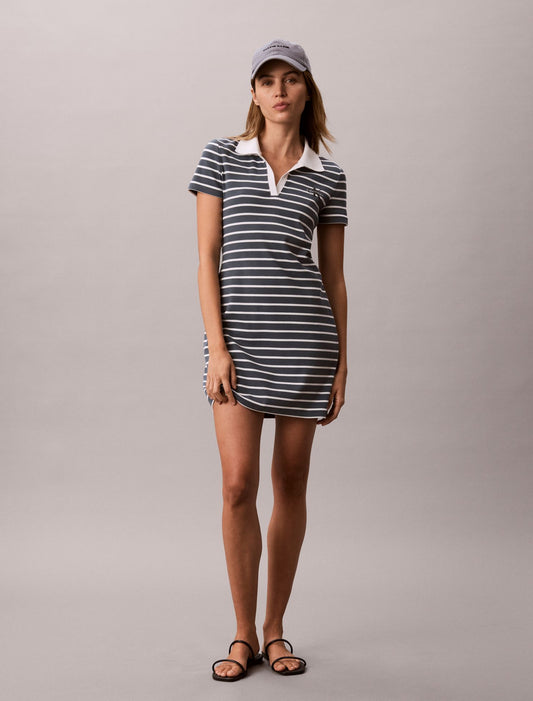 Calvin Klein Monologo Rib Stripe Mini Dress