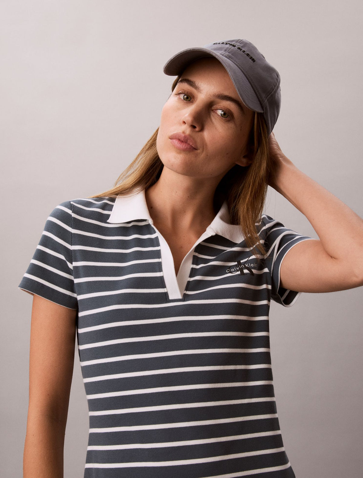 Calvin Klein Monologo Rib Stripe Mini Dress