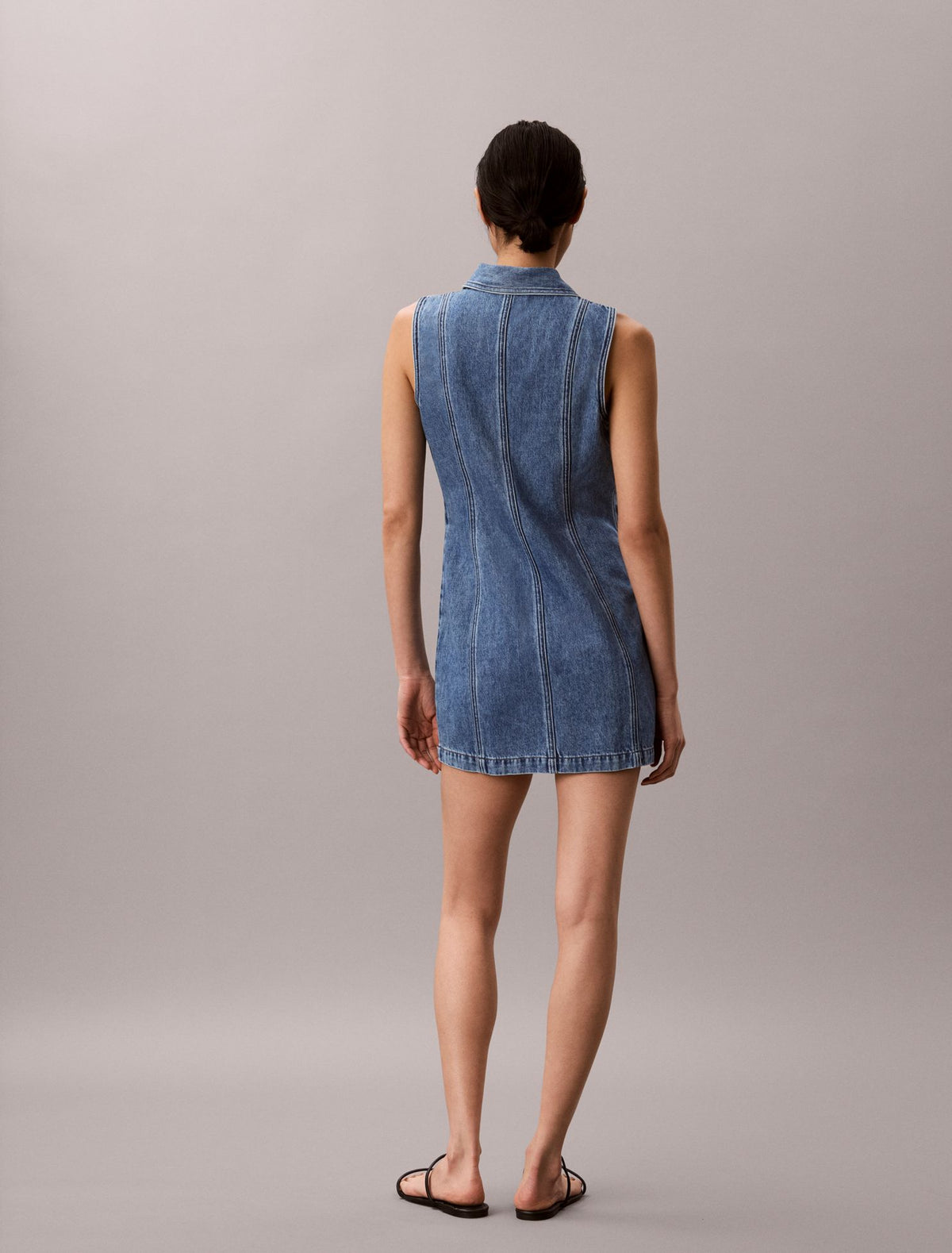 Calvin Klein Denim Seamed Mini Dress
