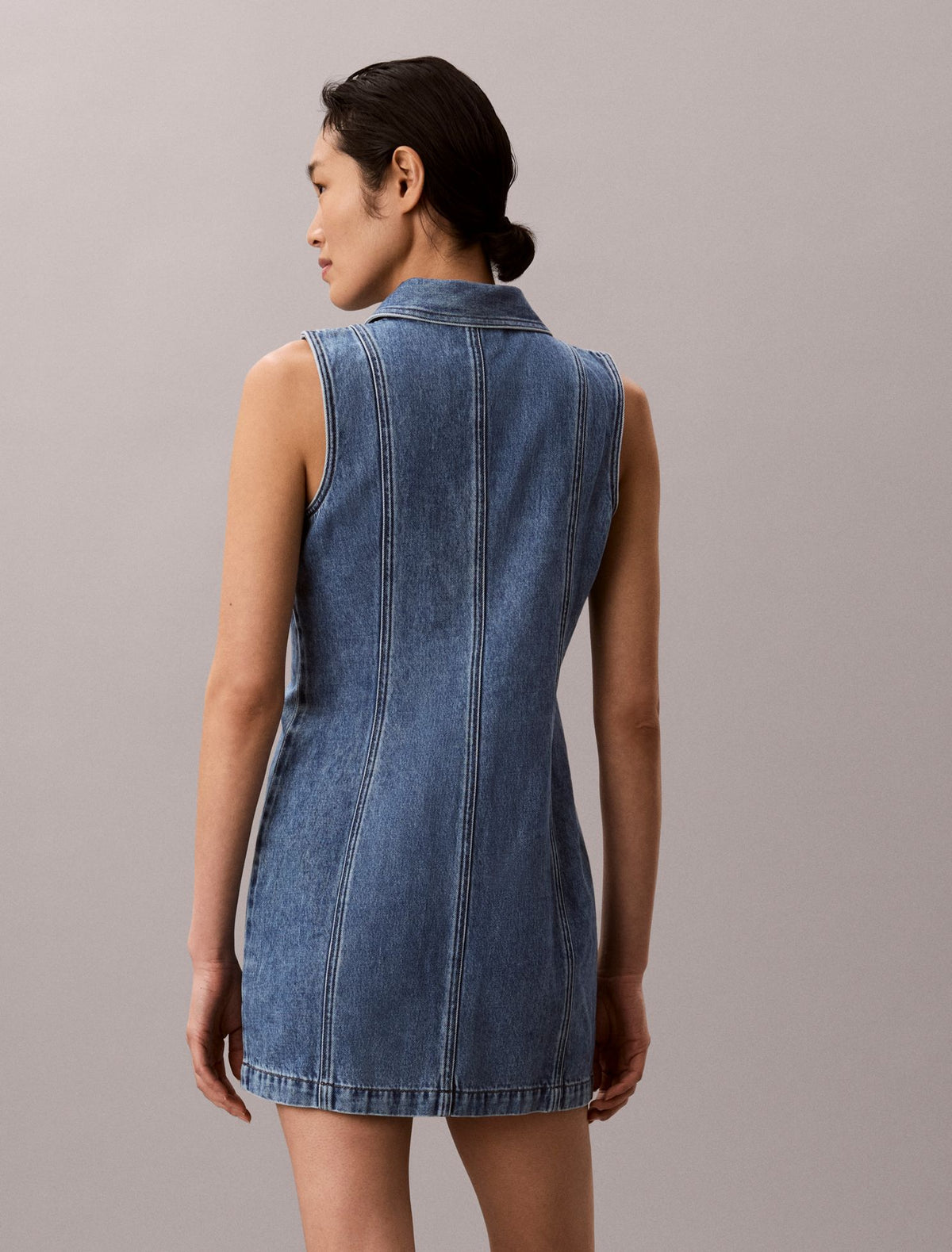 Calvin Klein Denim Seamed Mini Dress