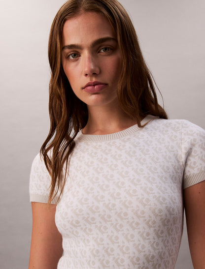 Calvin Klein Tech Knit Allover Monogram Mini Dress