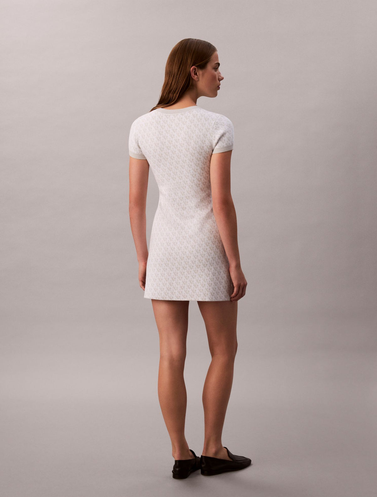 Calvin Klein Tech Knit Allover Monogram Mini Dress