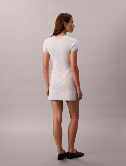 Calvin Klein Tech Knit Allover Monogram Mini Dress