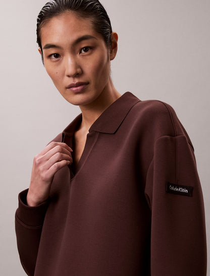 Calvin Klein Smooth Mini Polo Sweatshirt Dress