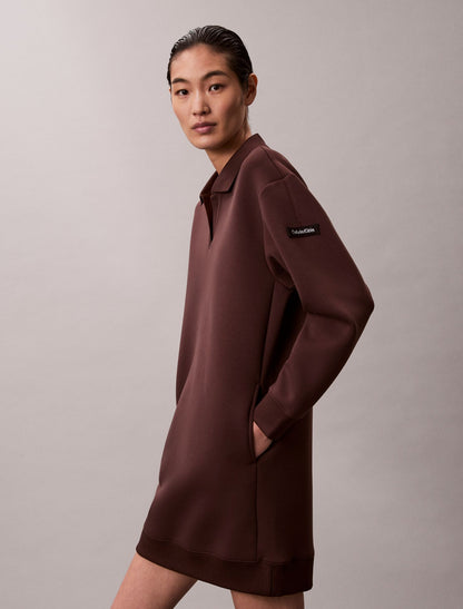 Calvin Klein Smooth Mini Polo Sweatshirt Dress