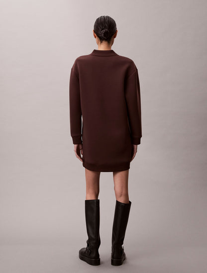 Calvin Klein Smooth Mini Polo Sweatshirt Dress