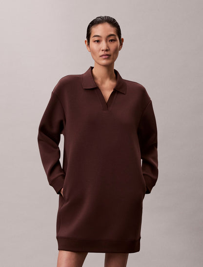 Calvin Klein Smooth Mini Polo Sweatshirt Dress