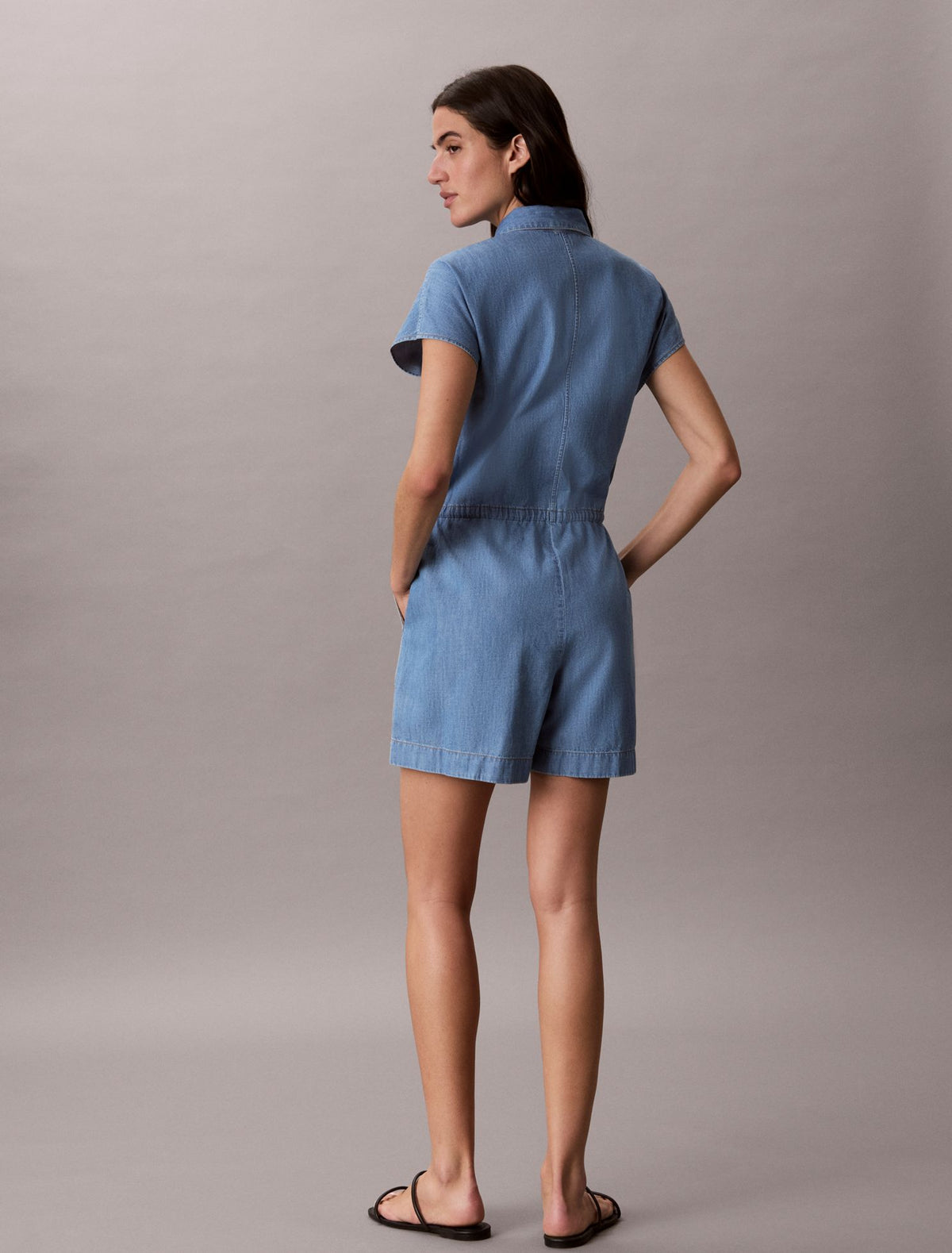 Calvin Klein Washed Chambray Romper