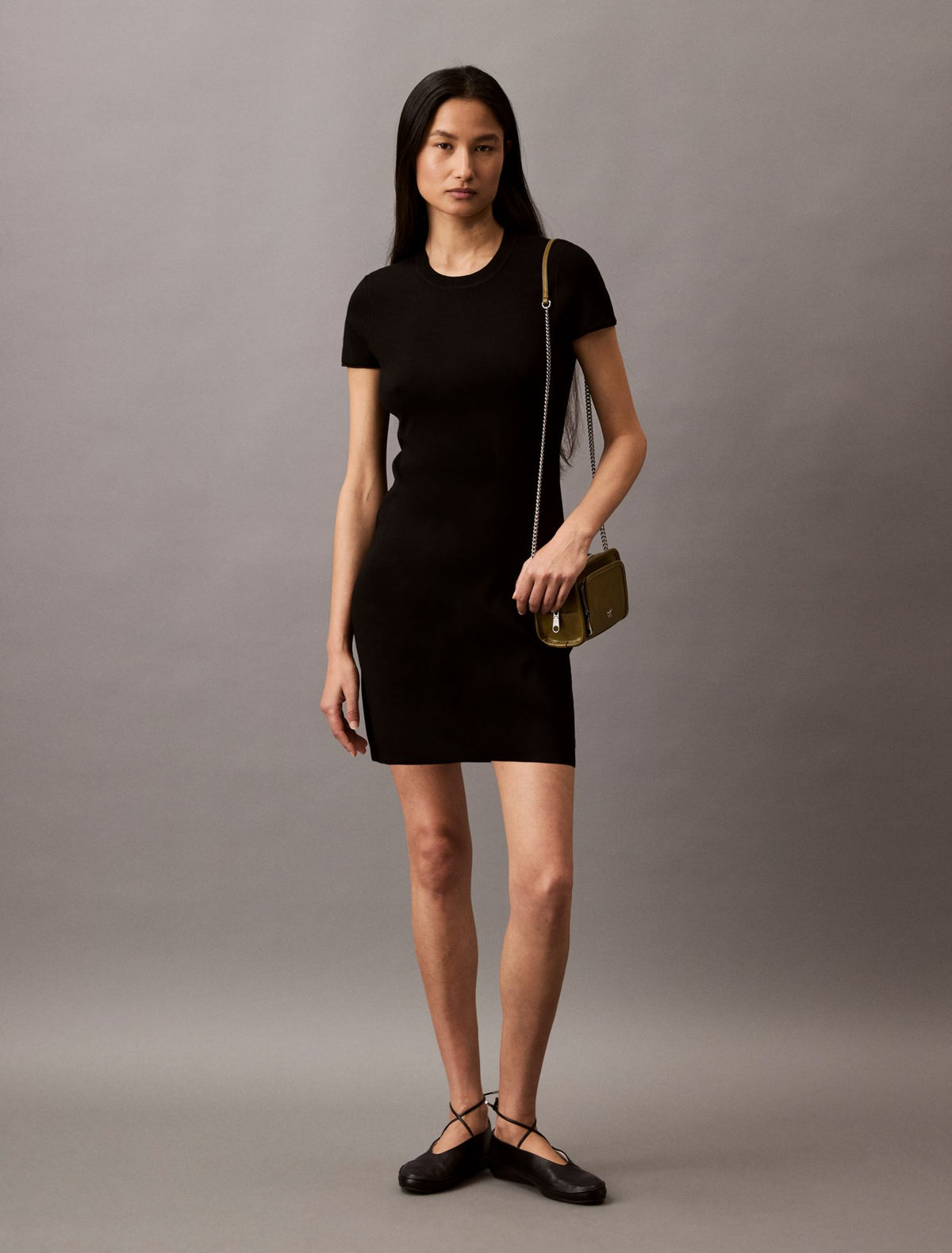 Calvin Klein Tech Knit Short Sleeve Dress