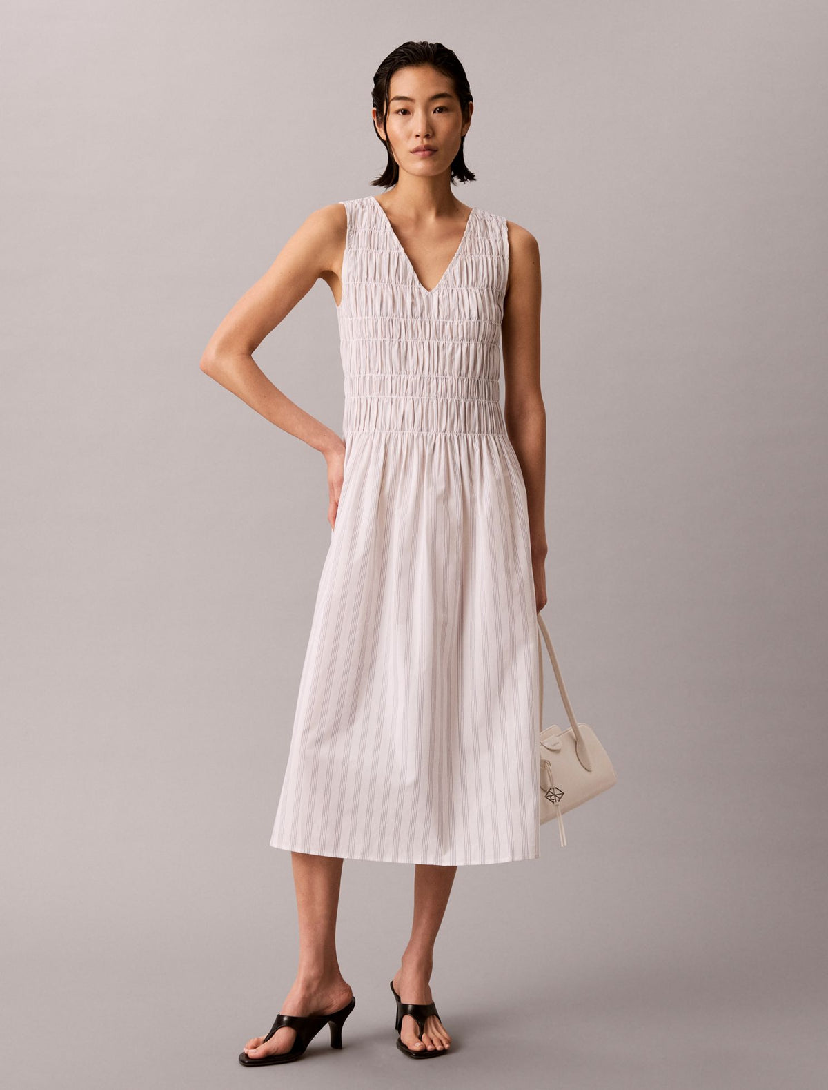 Calvin Klein Cotton Poplin Midi Dress