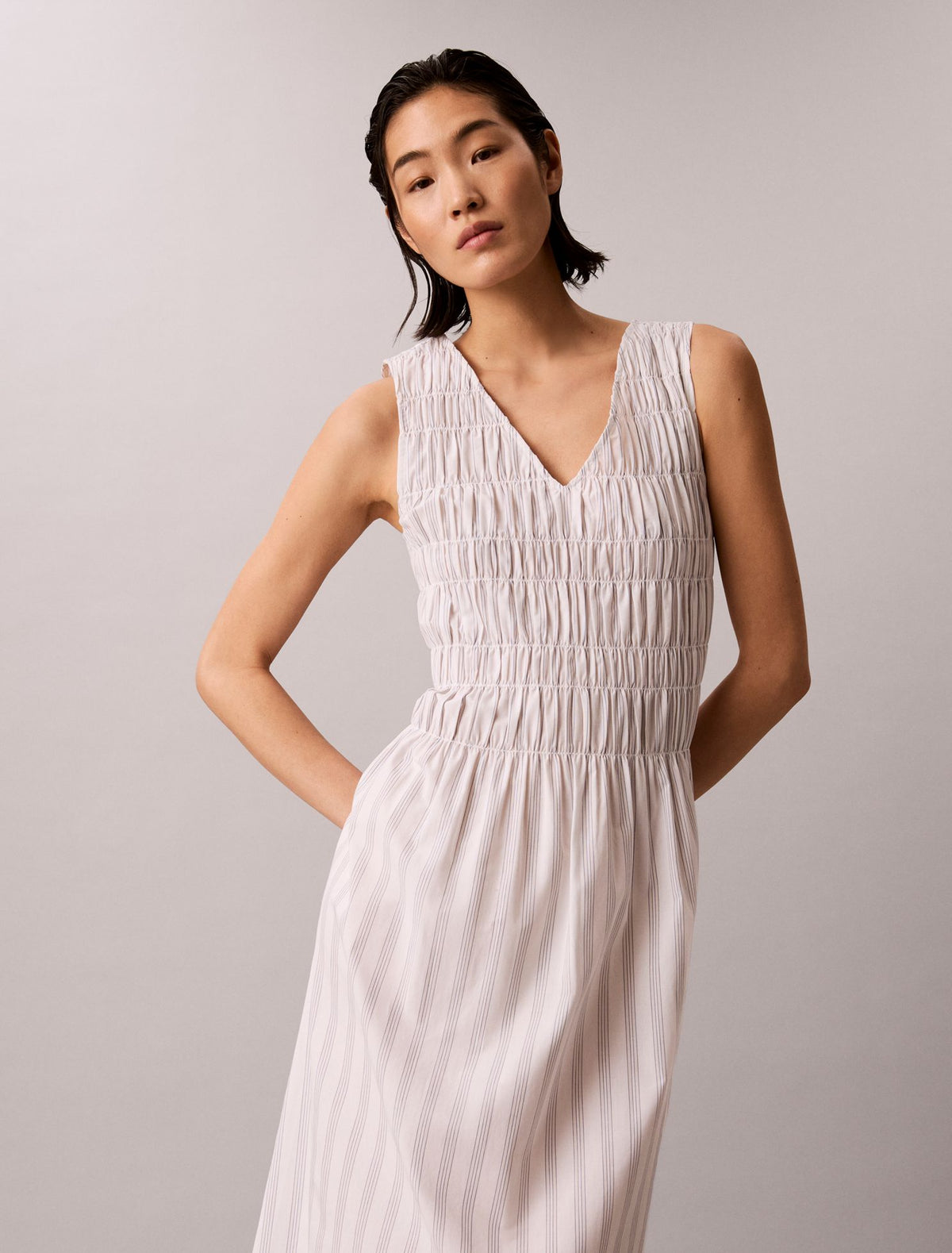 Calvin Klein Cotton Poplin Midi Dress