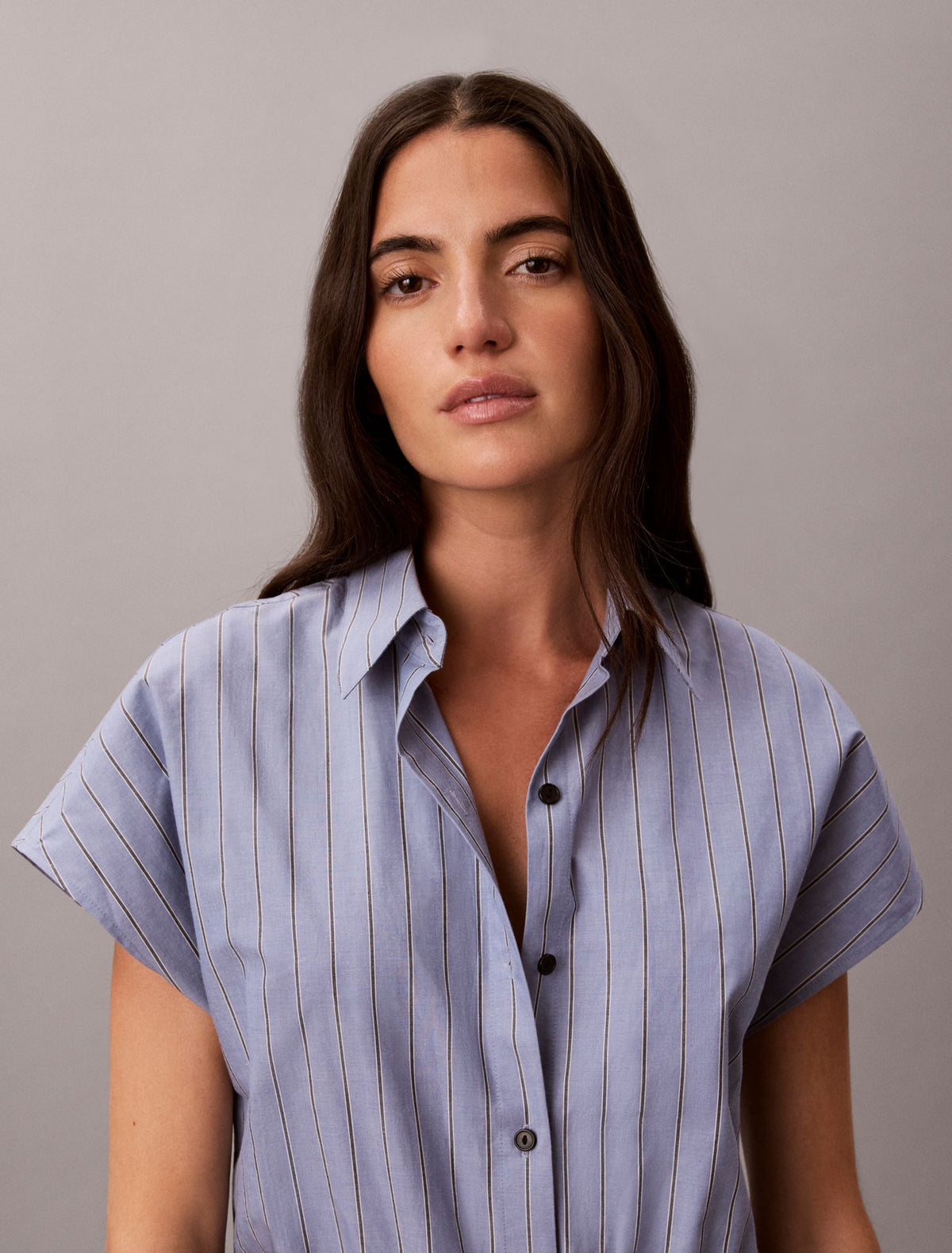 Calvin Klein Yarn-Dyed Poplin Cotton Romper