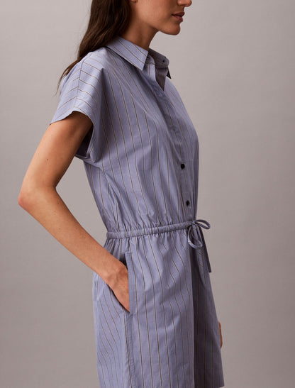 Calvin Klein Yarn-Dyed Poplin Cotton Romper