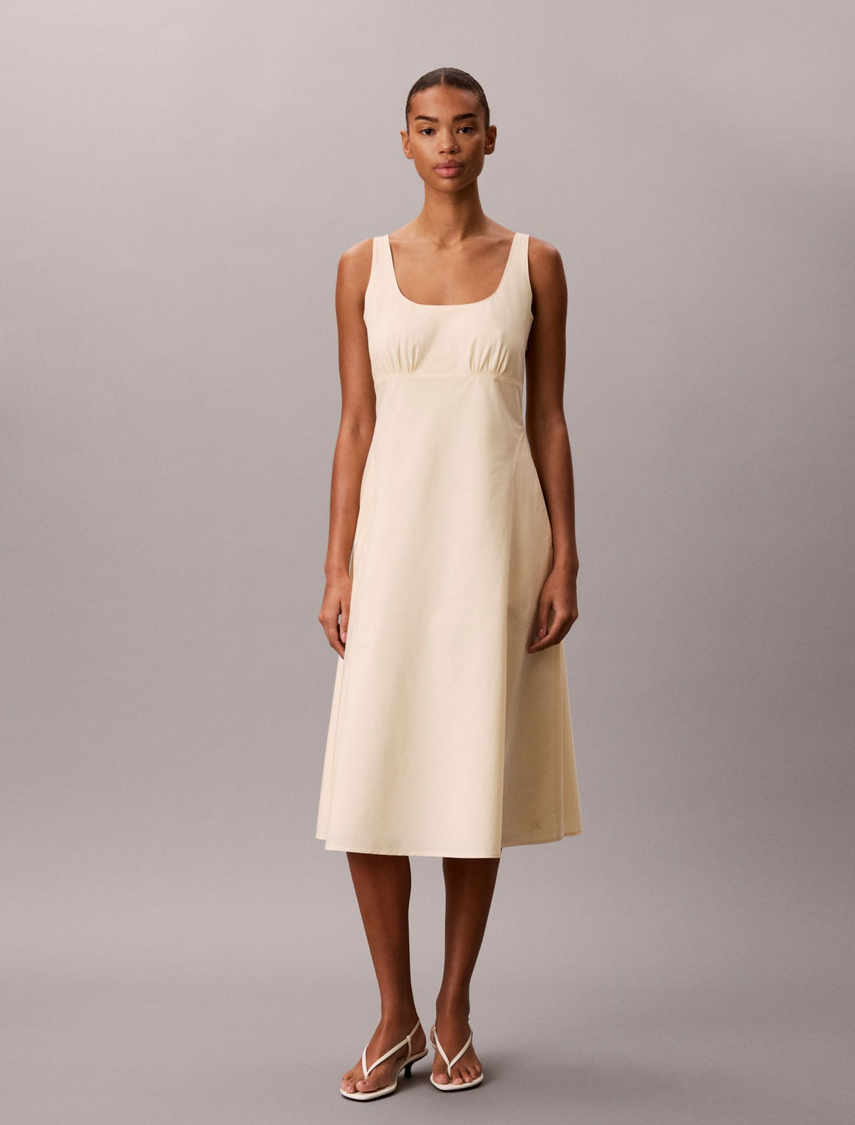 Calvin Klein Cotton Poplin Sleeveless Midi Dress