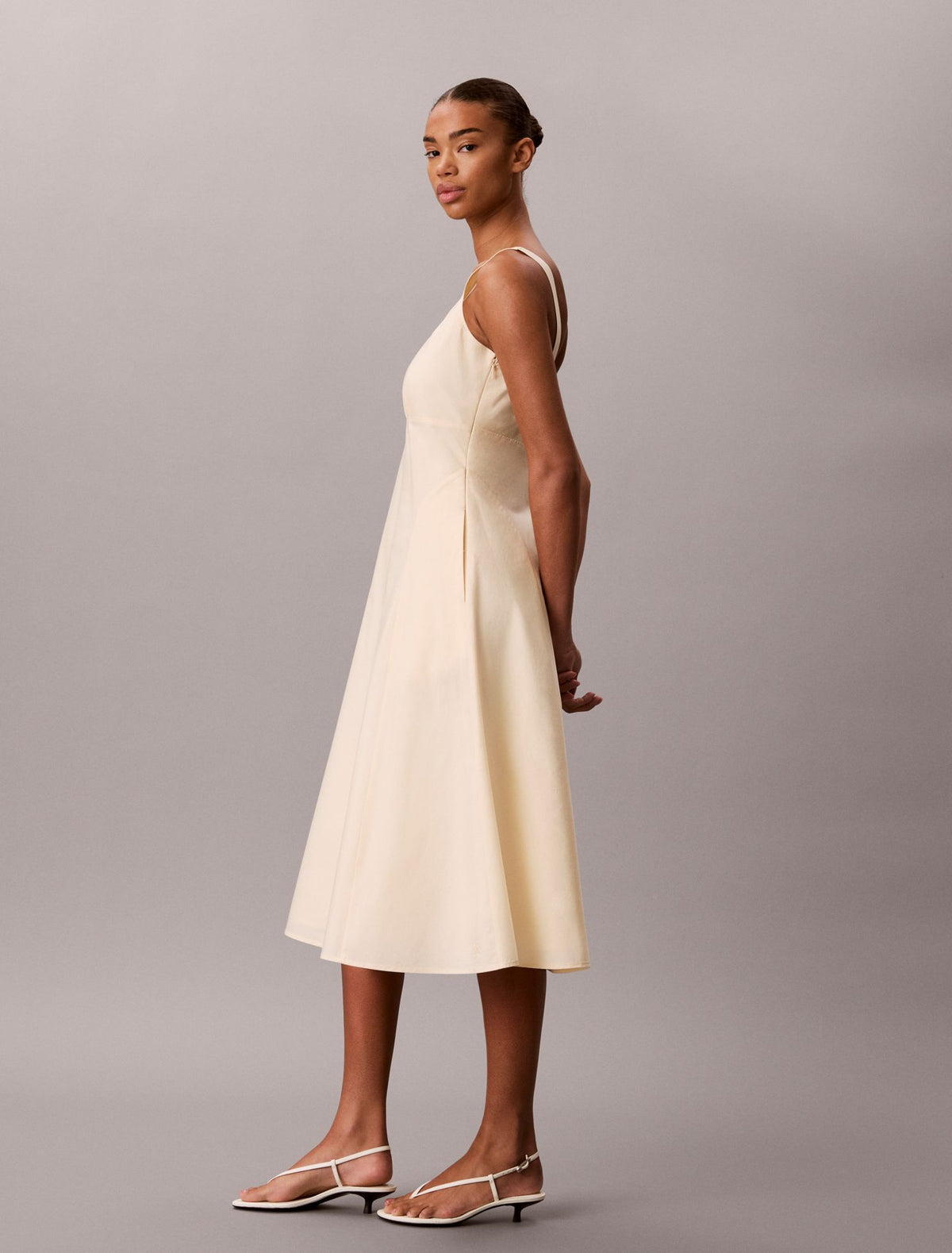 Calvin Klein Cotton Poplin Sleeveless Midi Dress