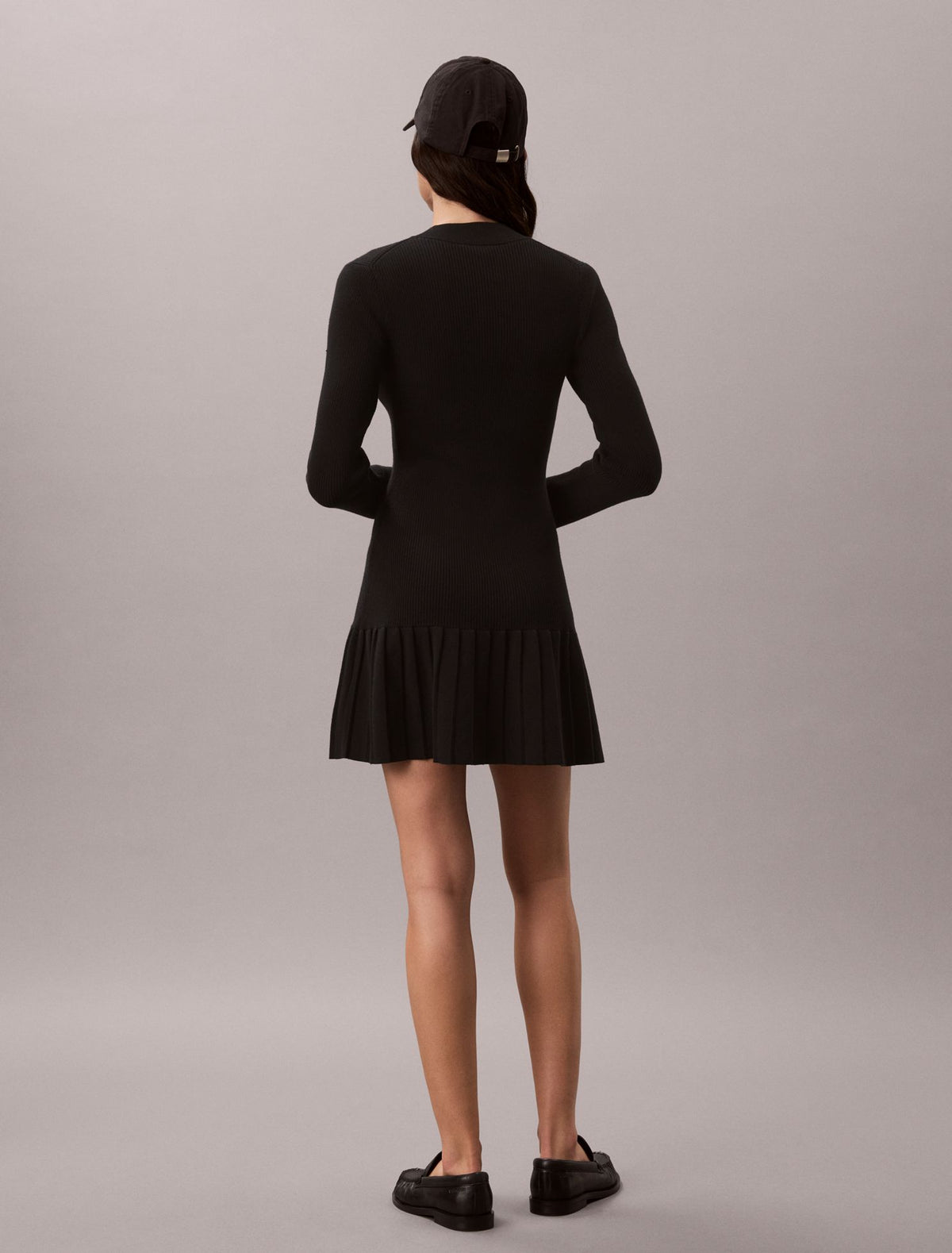 Calvin Klein Mock Neck Ribbed Mini Dress