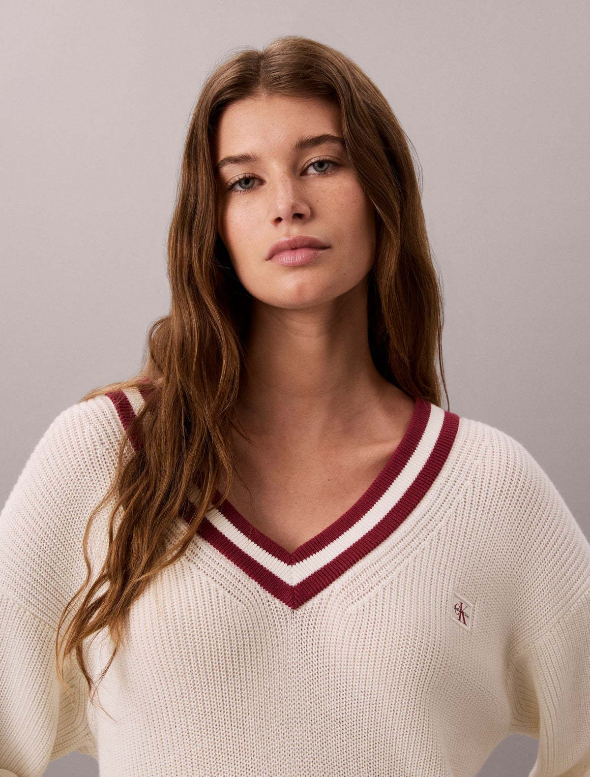Calvin Klein Woven Monologo Tunic V-Neck Dress