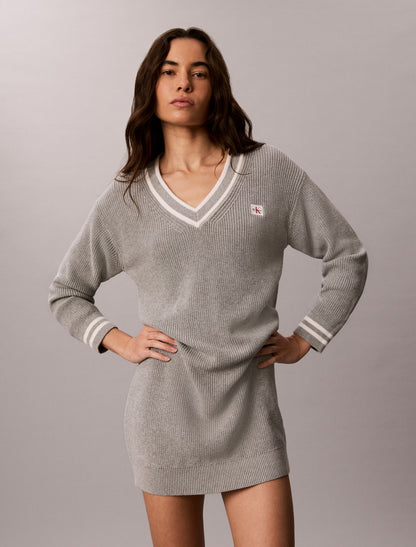 Calvin Klein Woven Monologo Tunic V-Neck Dress