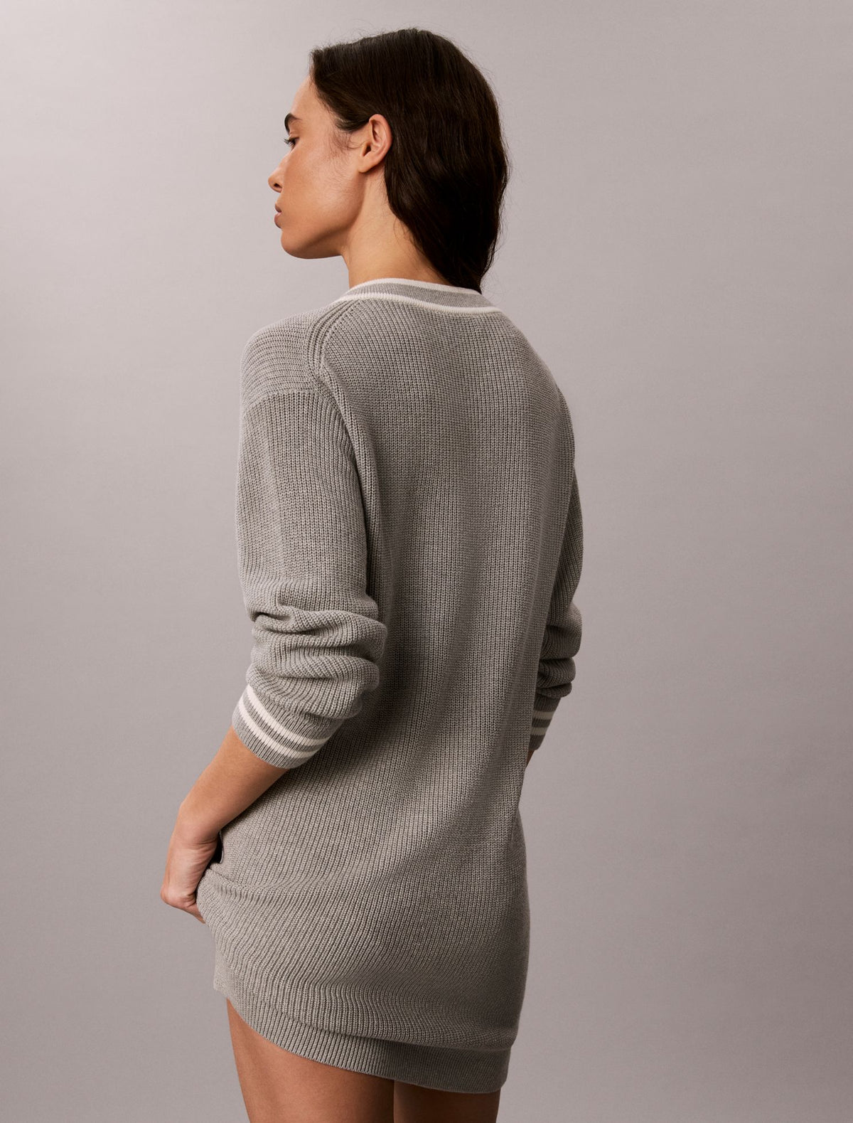 Calvin Klein Woven Monologo Tunic V-Neck Dress