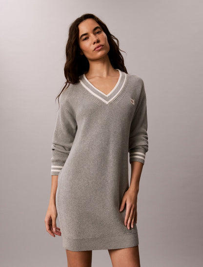 Calvin Klein Woven Monologo Tunic V-Neck Dress