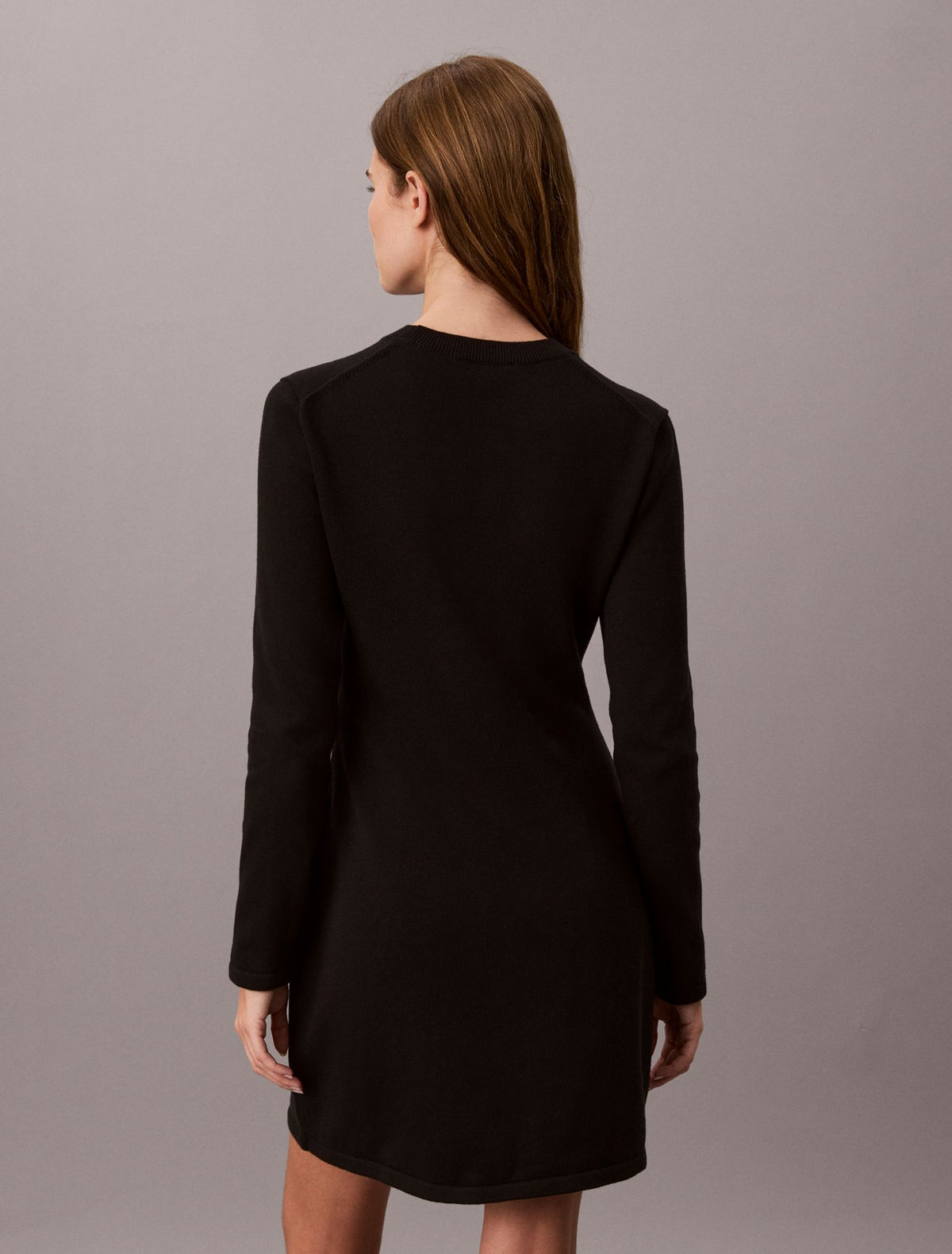 Calvin Klein Monogram Logo Long Sleeve Mini Dress