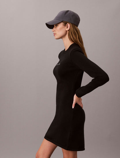 Calvin Klein Monogram Logo Long Sleeve Mini Dress