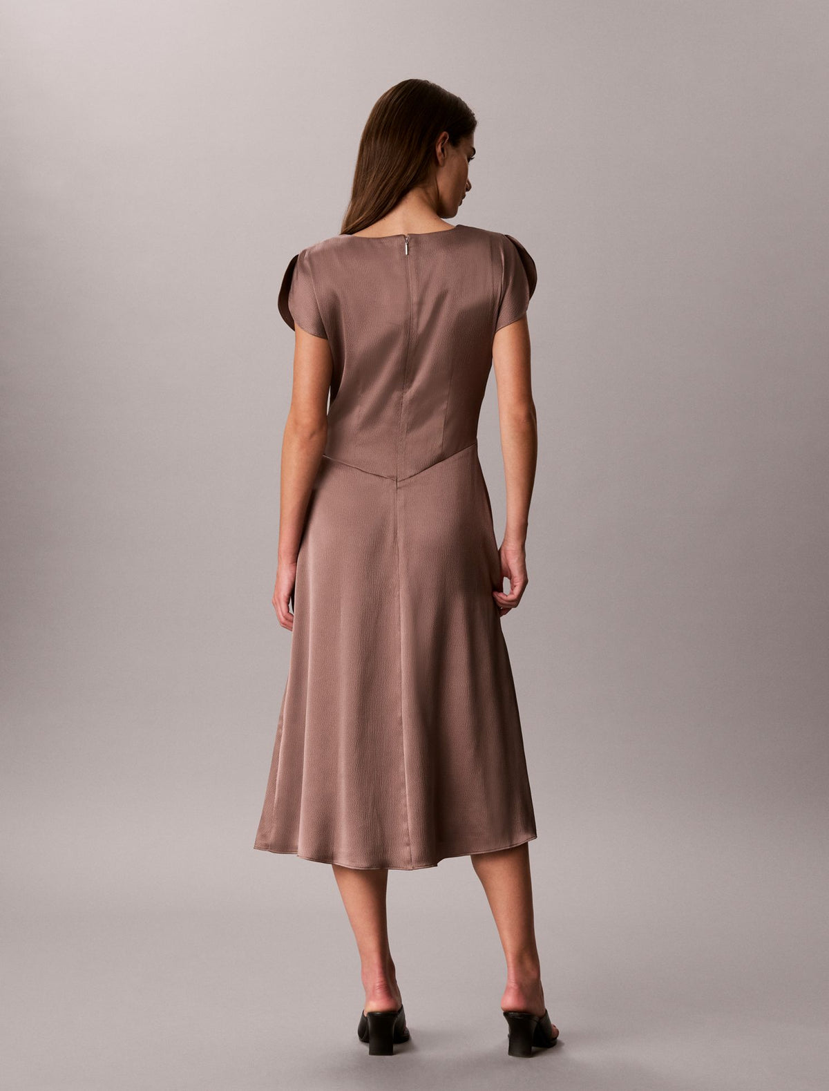 Calvin Klein Hammered Satin Midi Dress
