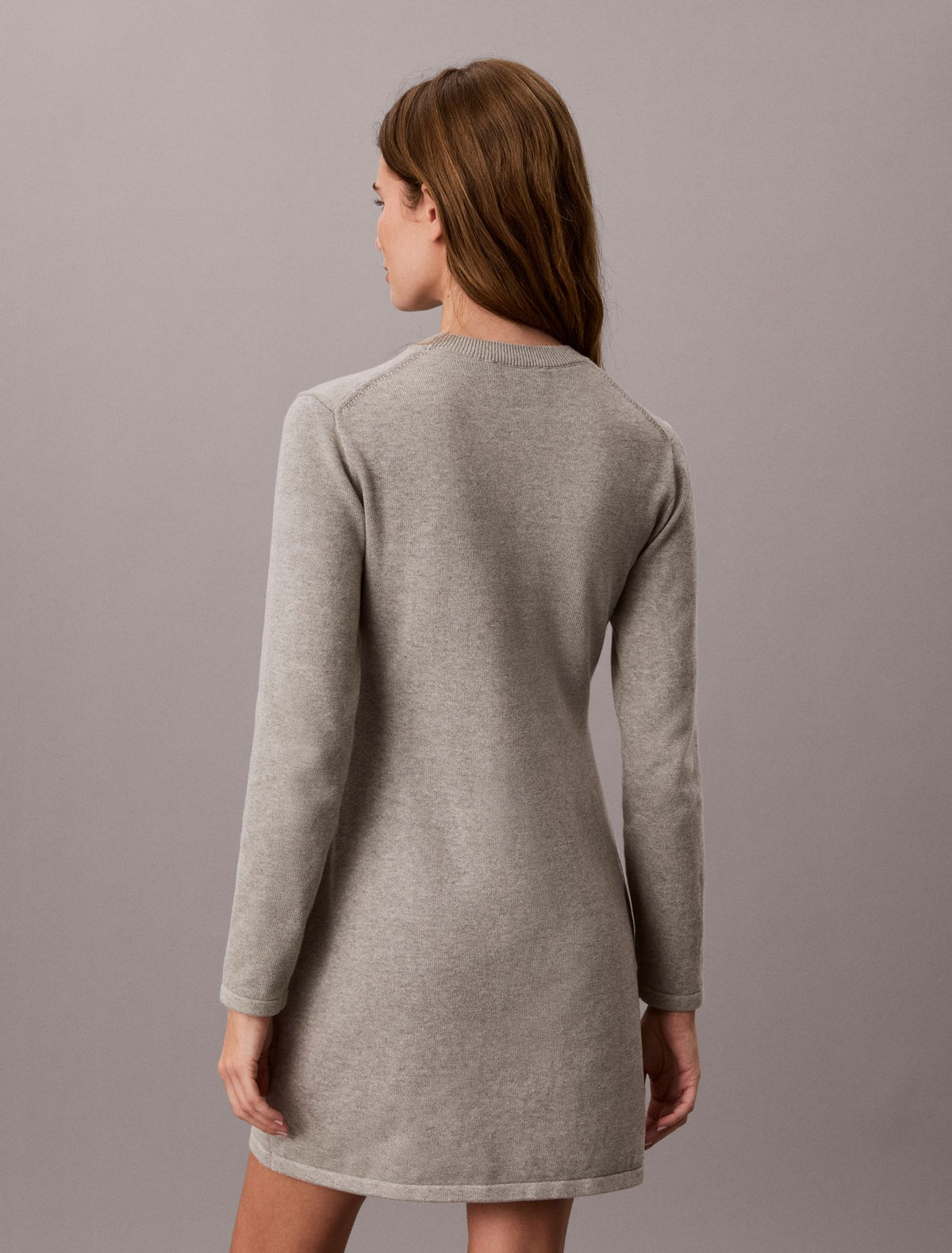 Calvin Klein Monogram Logo Long Sleeve Mini Dress