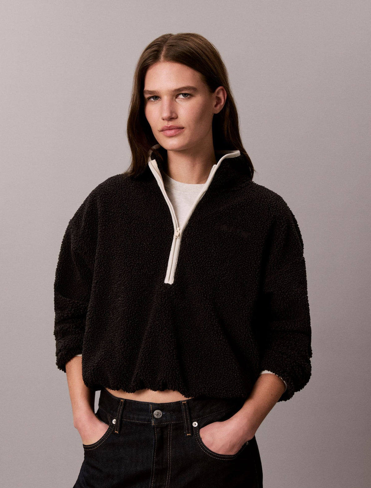 Calvin Klein Sherpa 1/4 Zip Sweatshirt