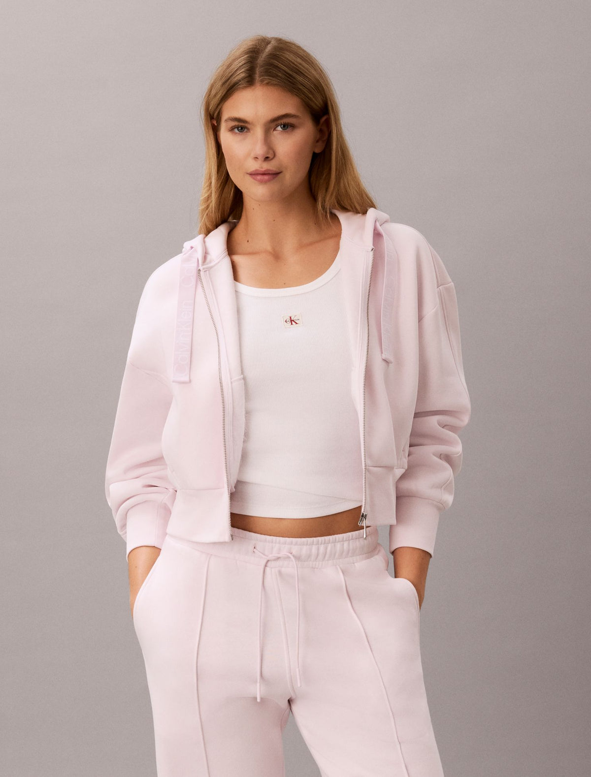 Calvin Klein Logo Tape Fleece Hoodie