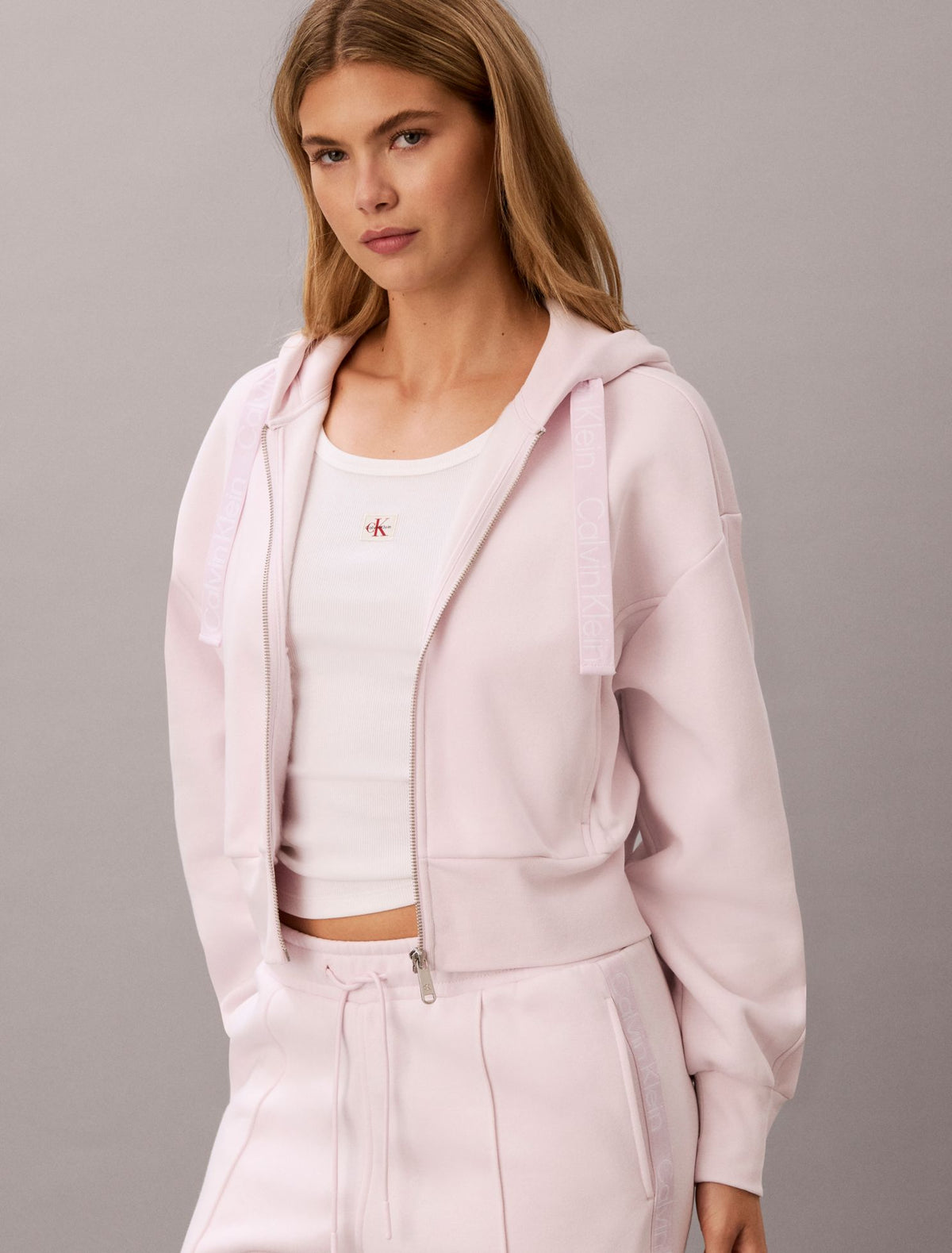 Calvin Klein Logo Tape Fleece Hoodie