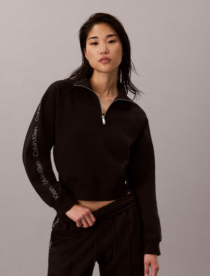 Calvin Klein Logo Tape Fleece 1/4 Zip Sweatshirt
