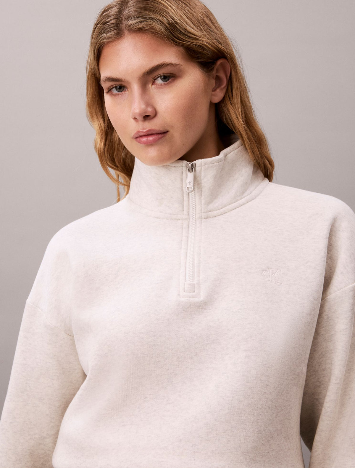 Calvin Klein Monogram Fleece 1/4 Zip Sweatshirt