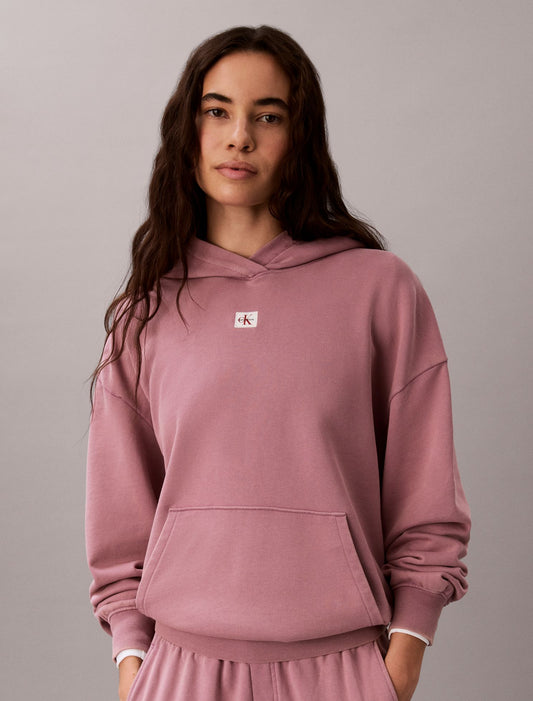 Calvin Klein Woven Monologo Terry Pullover Hoodie