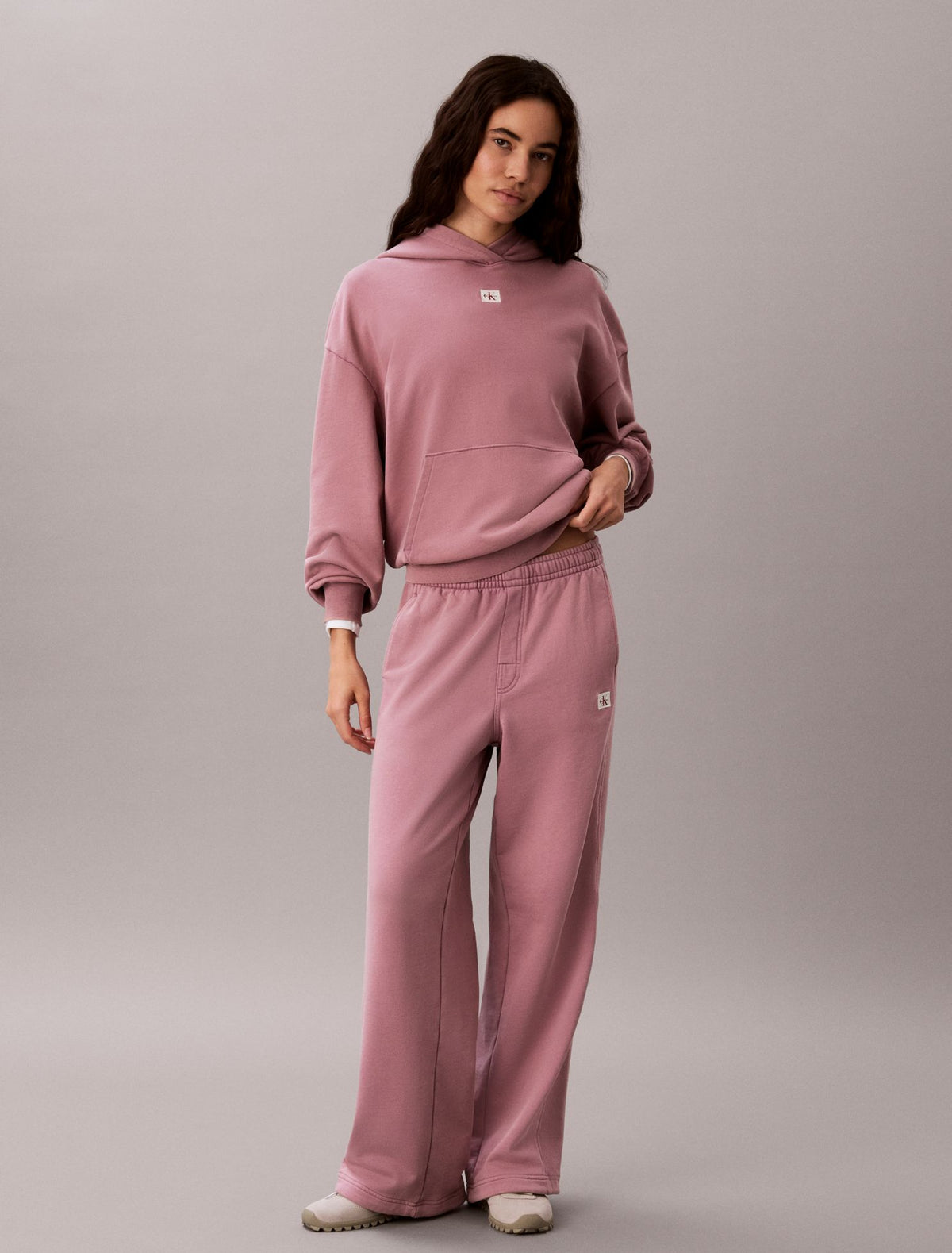 Calvin Klein Woven Monologo Terry Pullover Hoodie