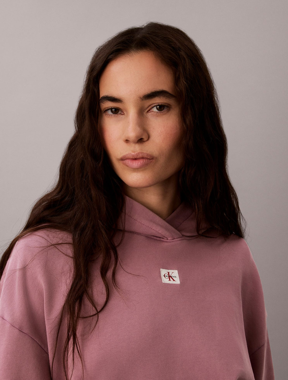 Calvin Klein Woven Monologo Terry Pullover Hoodie