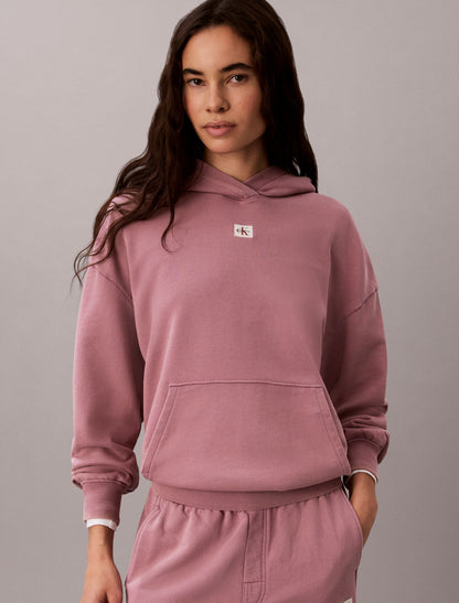 Calvin Klein Woven Monologo Terry Pullover Hoodie
