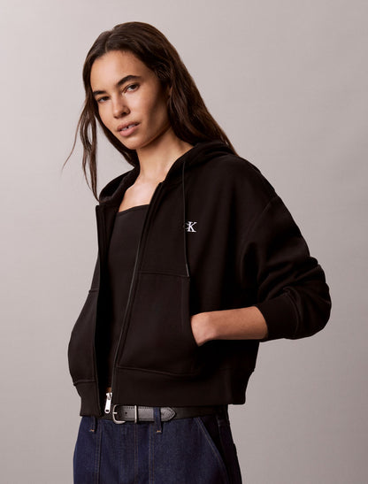 Calvin Klein Monogram Logo Fleece Zip Hoodie