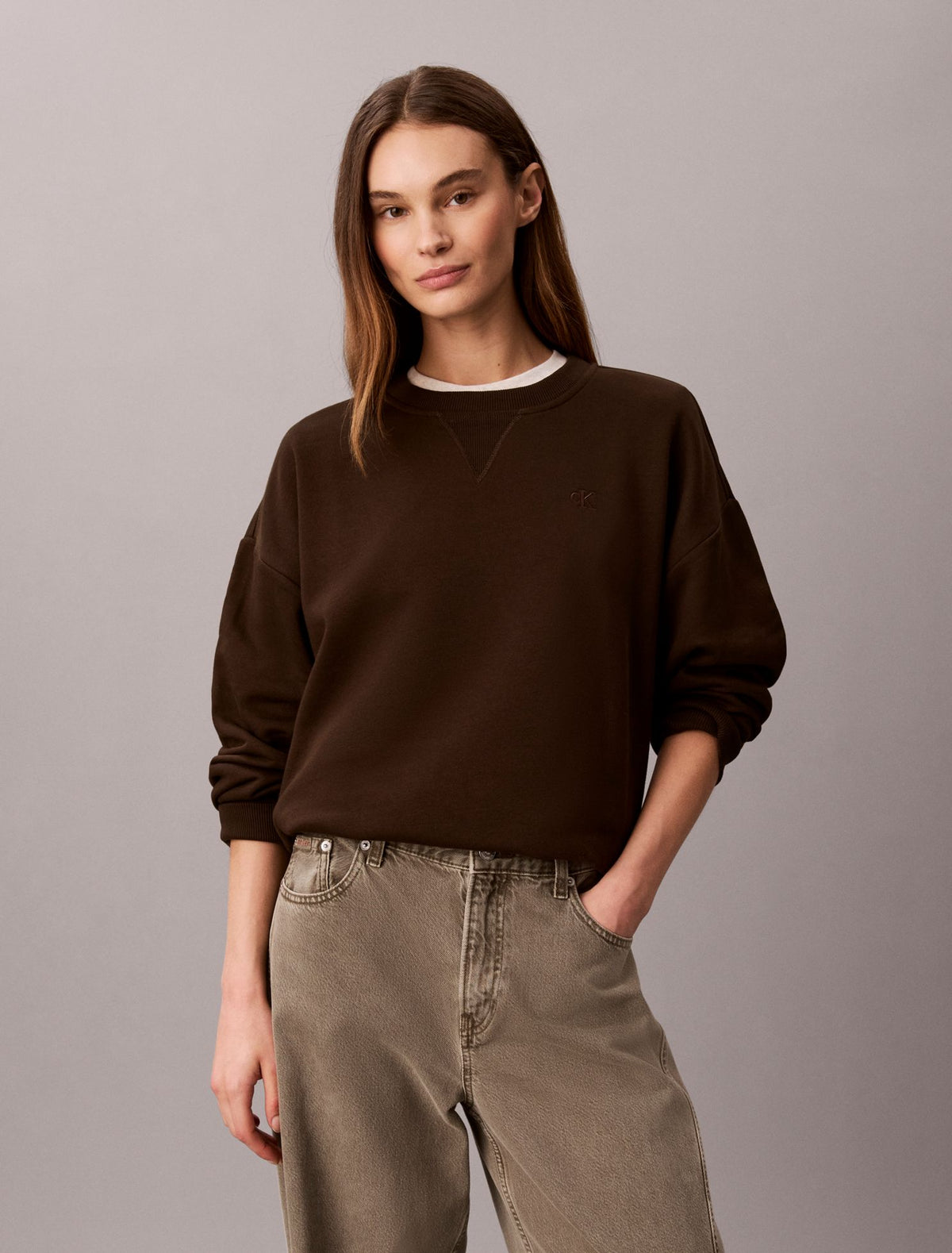 Calvin Klein Monogram Fleece Crewneck Sweatshirt