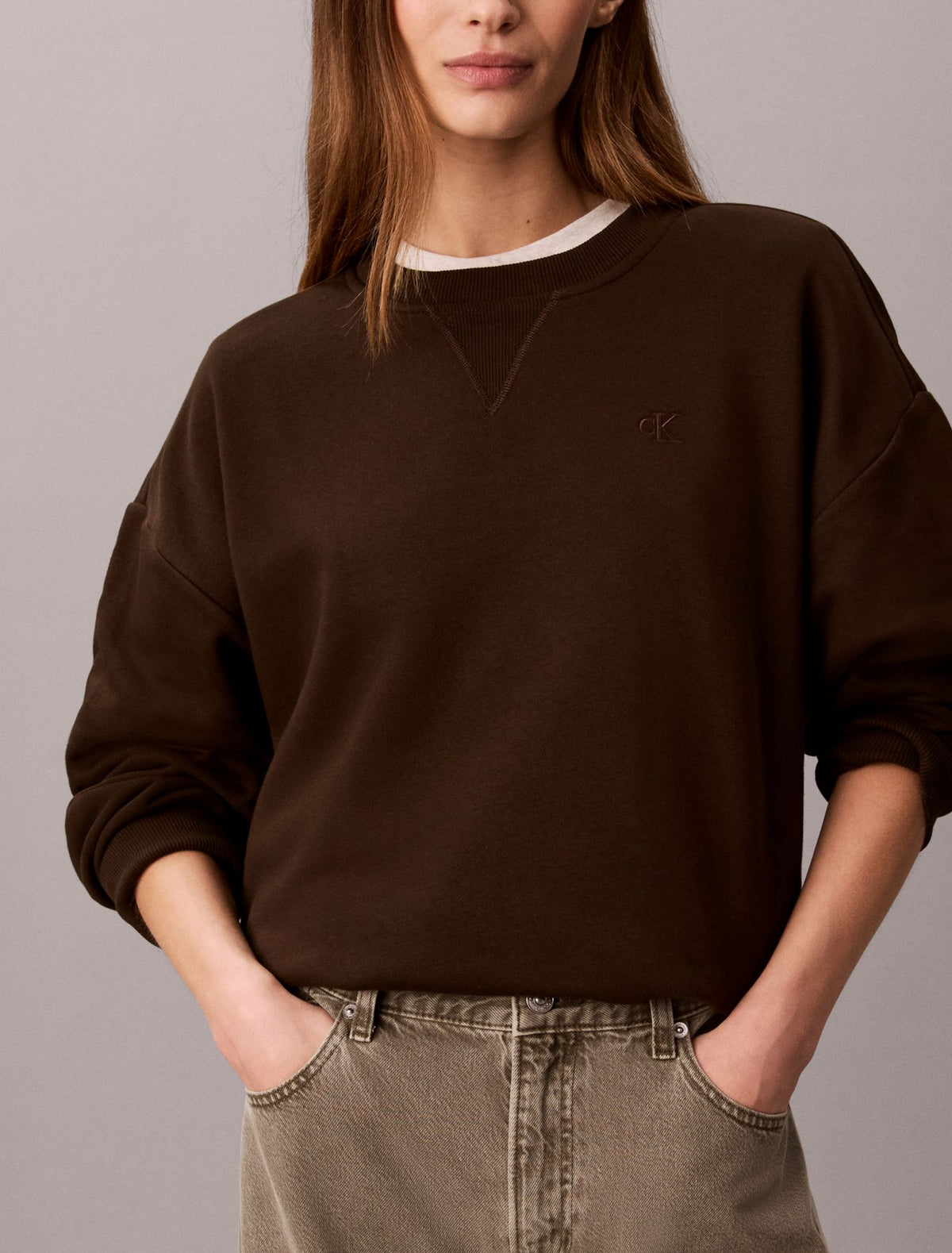 Calvin Klein Monogram Fleece Crewneck Sweatshirt
