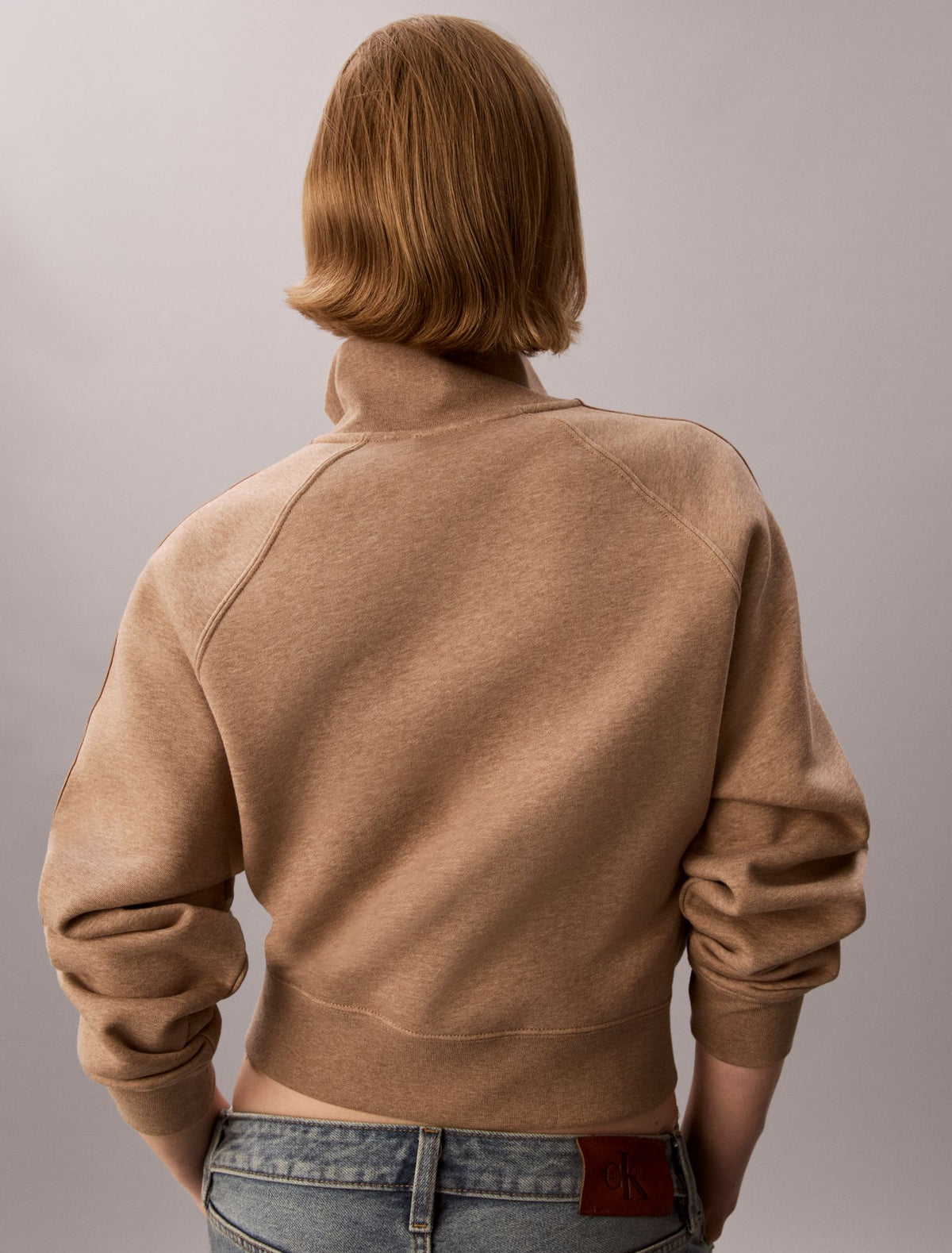 Calvin Klein Logo Tape Fleece 1/4 Zip Sweatshirt