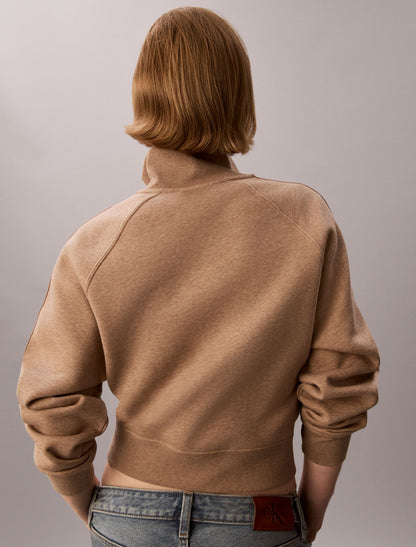 Calvin Klein Logo Tape Fleece 1/4 Zip Sweatshirt