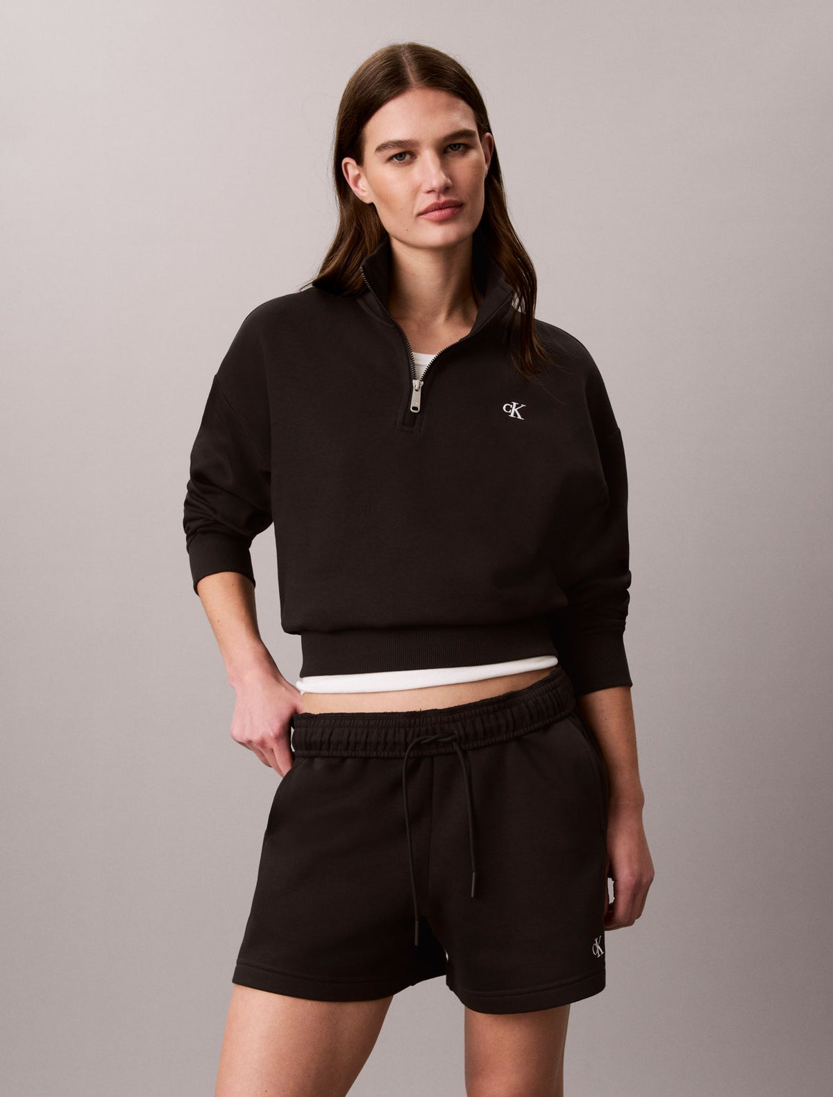 Calvin Klein Monogram Fleece 1/4 Zip Sweatshirt