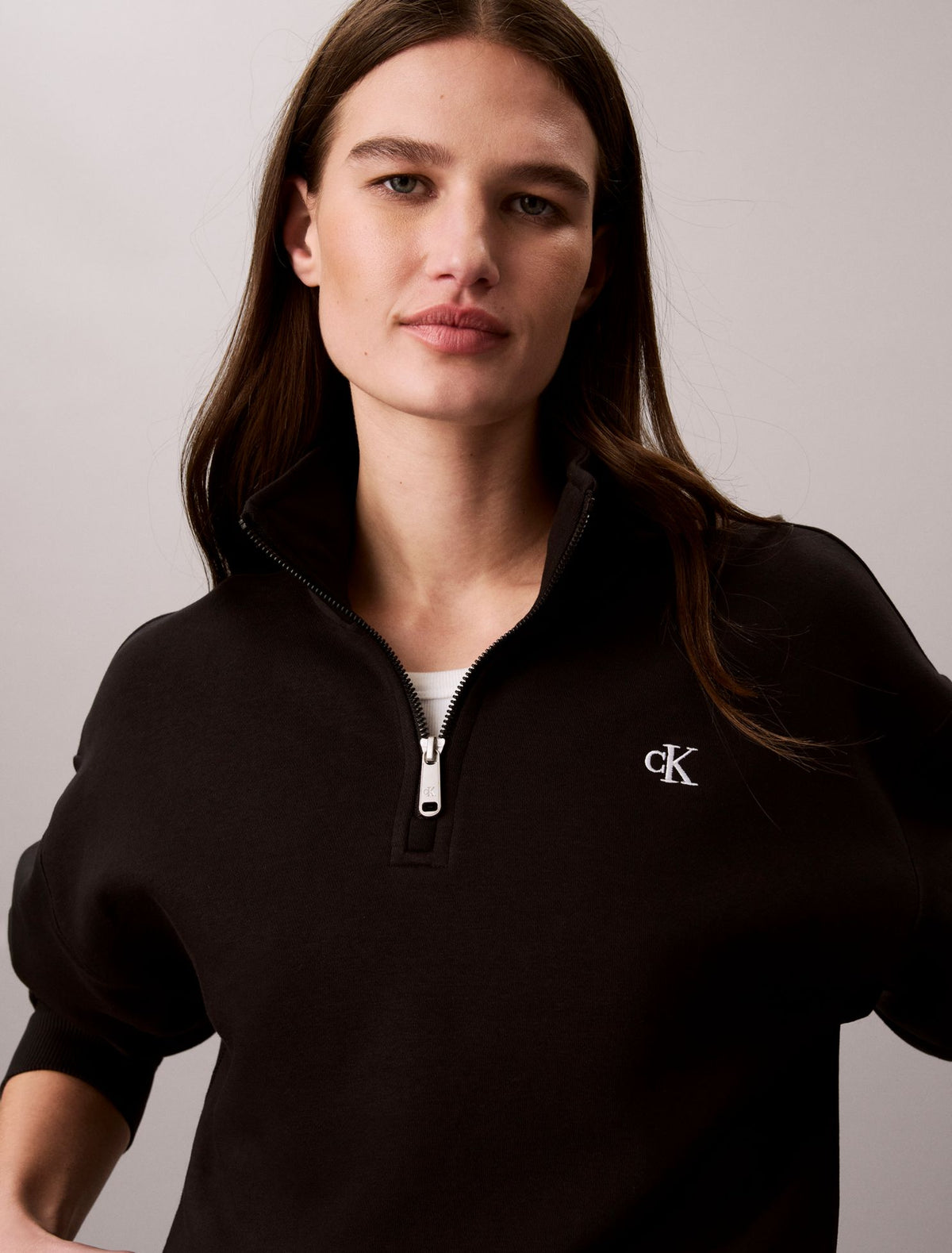 Calvin Klein Monogram Fleece 1/4 Zip Sweatshirt