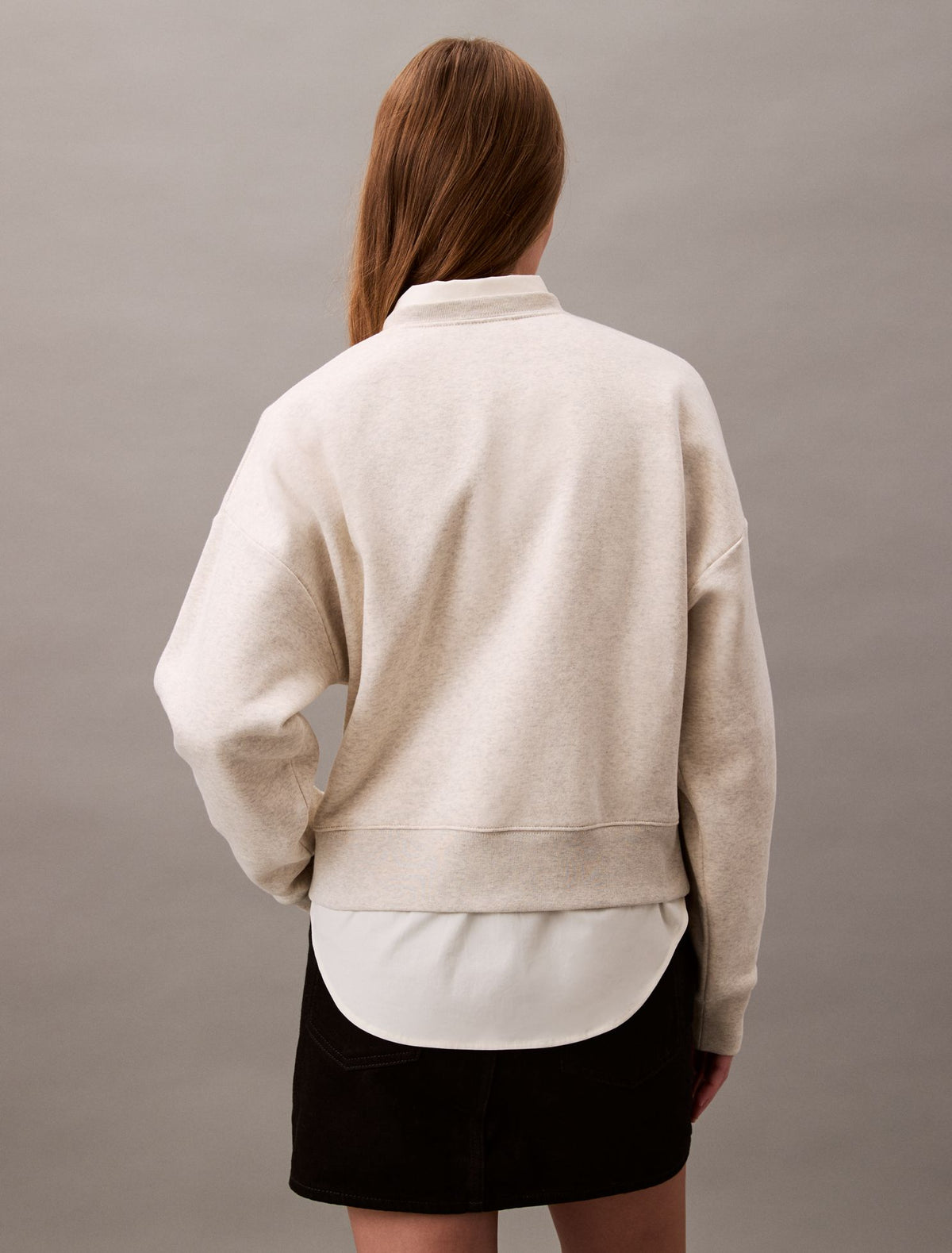 Calvin Klein Monogram Fleece Cropped Sweatshirt