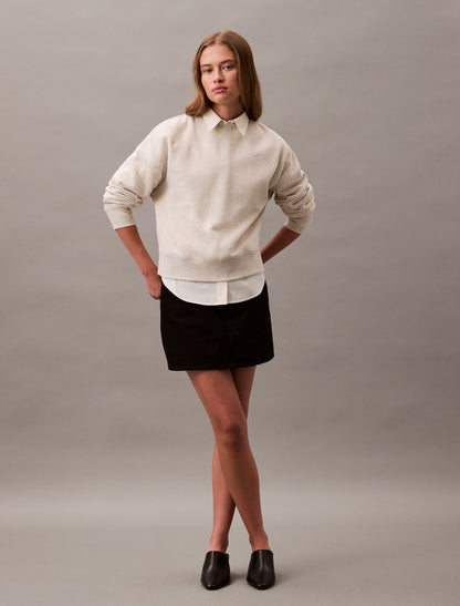 Calvin Klein Monogram Fleece Cropped Sweatshirt