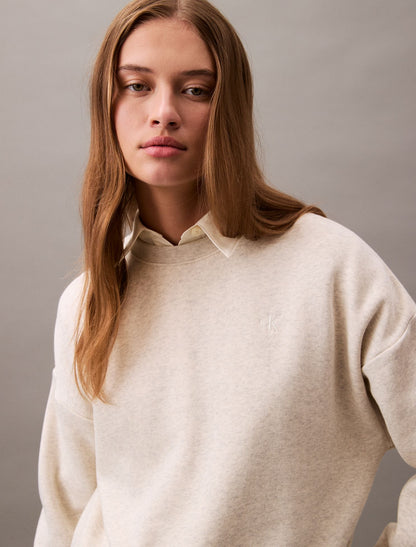 Calvin Klein Monogram Fleece Cropped Sweatshirt
